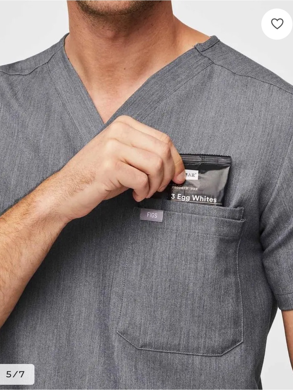 LIKE NEW FIGS Leon Three-Pocket Scrub Top™ Technical Collection- Graphite - Picture 2 of 5